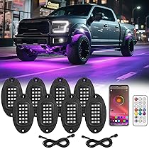 LEDリング付きヘッドライト左右セット Amazon.com: 8 Pods RGB LED Rock Lights for Jeeps Trucks Golf